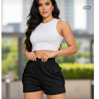 shorts Cargo Moletinho femenino bolsos laterais confortável modelagem soltinha  ENVIO. IMEDIATO!!!!!