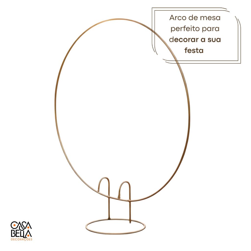 Mini Arco Redondo 50 cm Dourado Para Festa de Aniversário de Criança Suporte Para Bexigas
