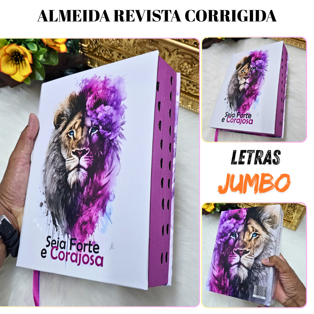 Bíblia Sagrada Feminina Letra Hiper Gigante Masculina Harpa Jumbo Almeida Revista Corrigida Índice