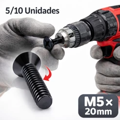 Parafuso M5 Rosca Esquerda para Fixação de Mandril Kit 5 ou 10 Unidades