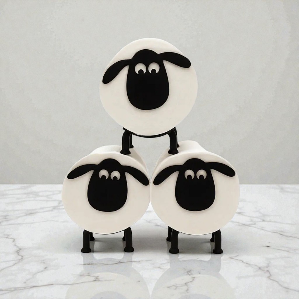 Suporte de Papel Higiênico Decorativo Ovelha Shaun | Porta Papel Criativo para Banheiro