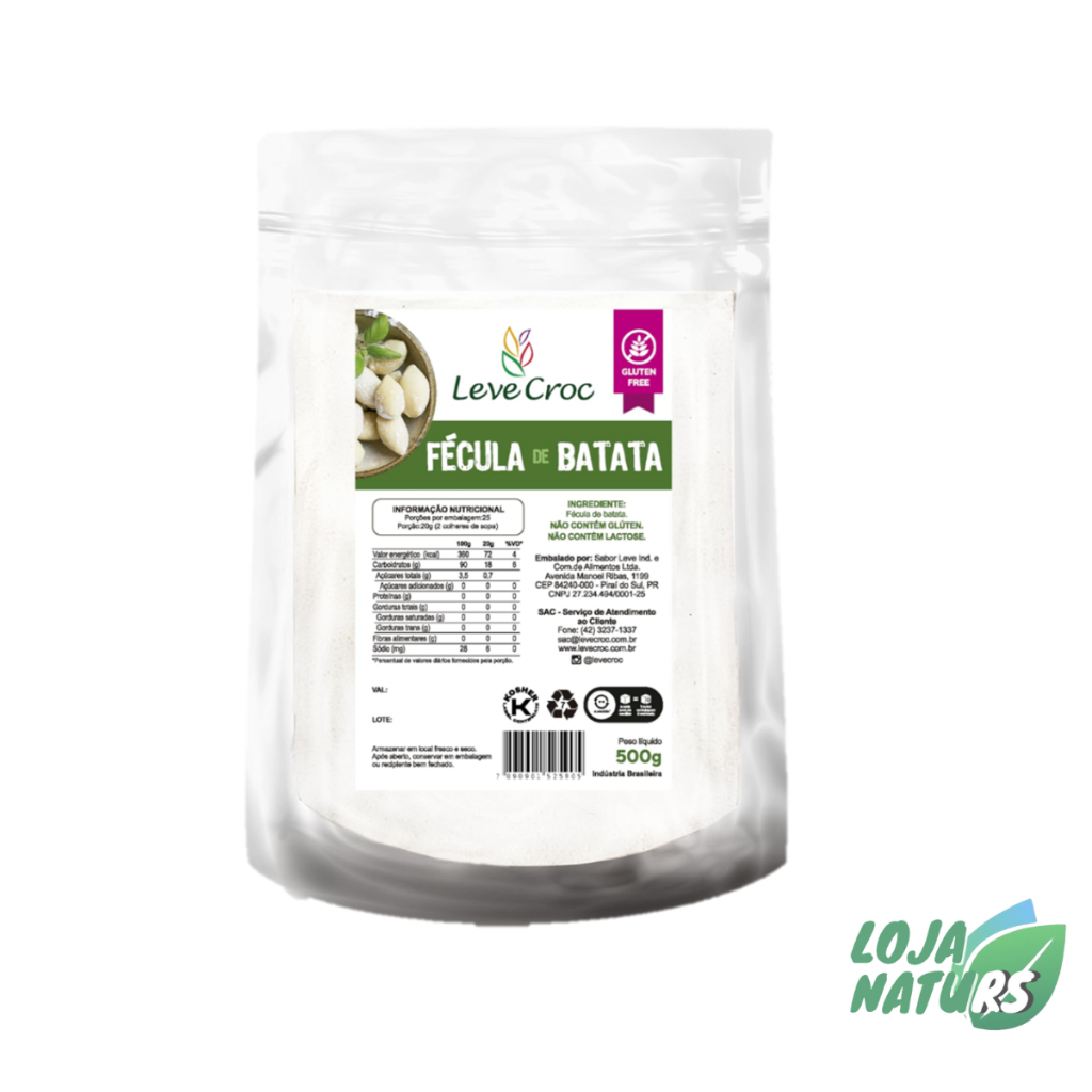 Fécula de Batata Sem Glúten 500g - Leve Croc