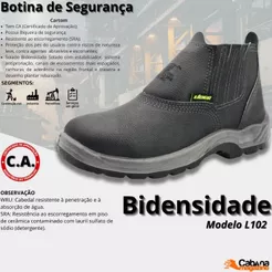 Botina De Segurança Biqueira de PVC Cartom CA29391 Couro L102 - Preto