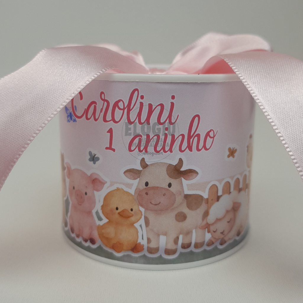 Lembrancinha festa infantil | Fazendinha | lembrancinha aniversário personalizada fazendinha rosa | Tubolata 5X6