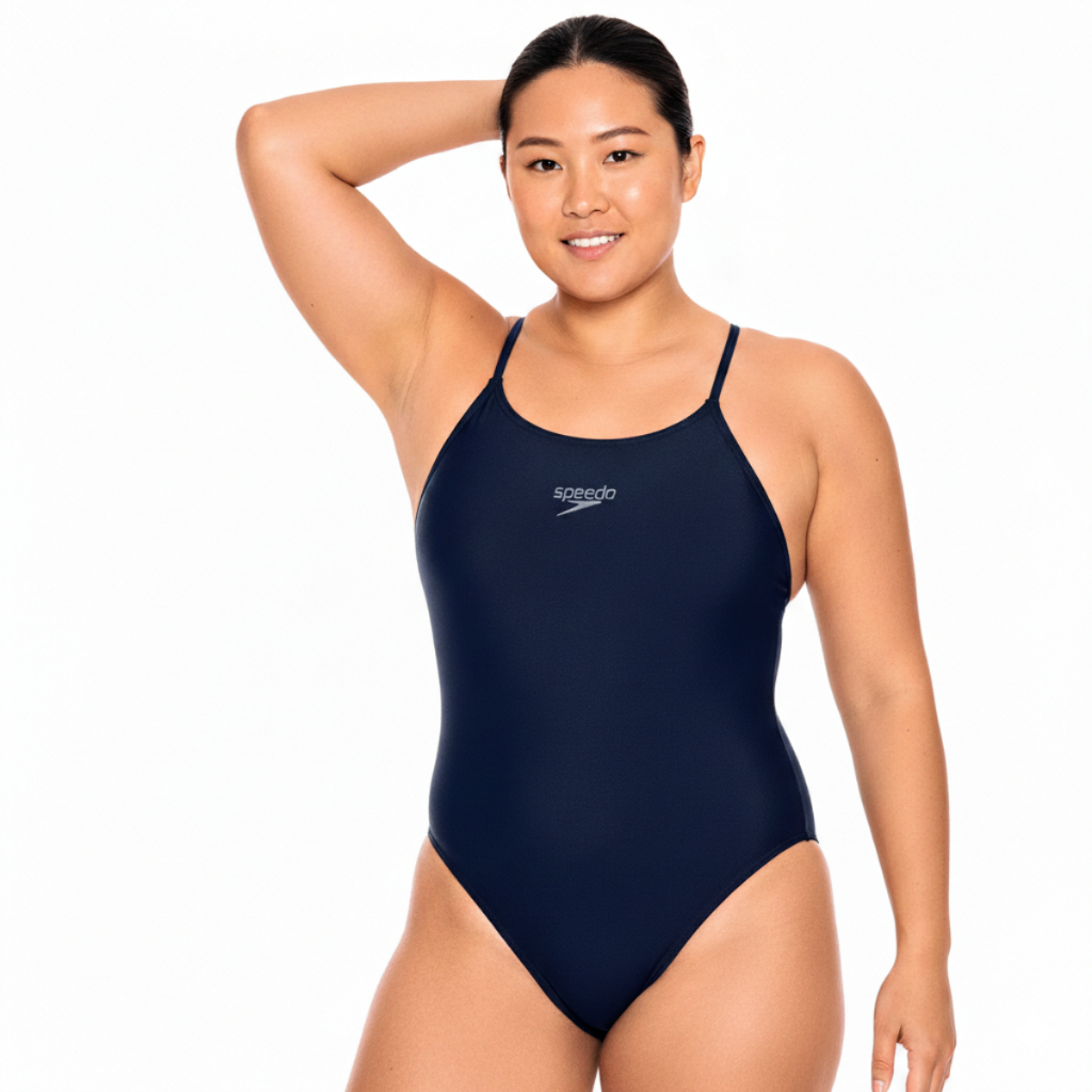 Maiô Skinny Adulto Com Lycra XtraLife Alça Fina e Proteção UV Alta Performance Natação Speedo - MARINHO