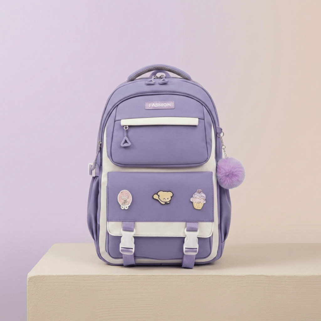 Mochila Escolar Feminina Preta Fofa Grande Impermeável Reforçada e Confortável para escola ou Viagem em Oferta na Shopee