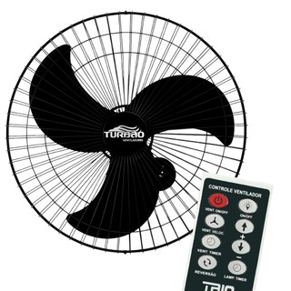 Ventilador de Parede 60cm Turbão Bivolt 200W Oscilante com Controle Remoto 6 Velocidades Alta Potência
