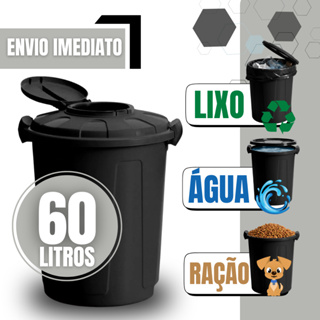 Cesto de Lixo Lixeira com Tampa Higiênica 60 Litros em Oferta na Shopee