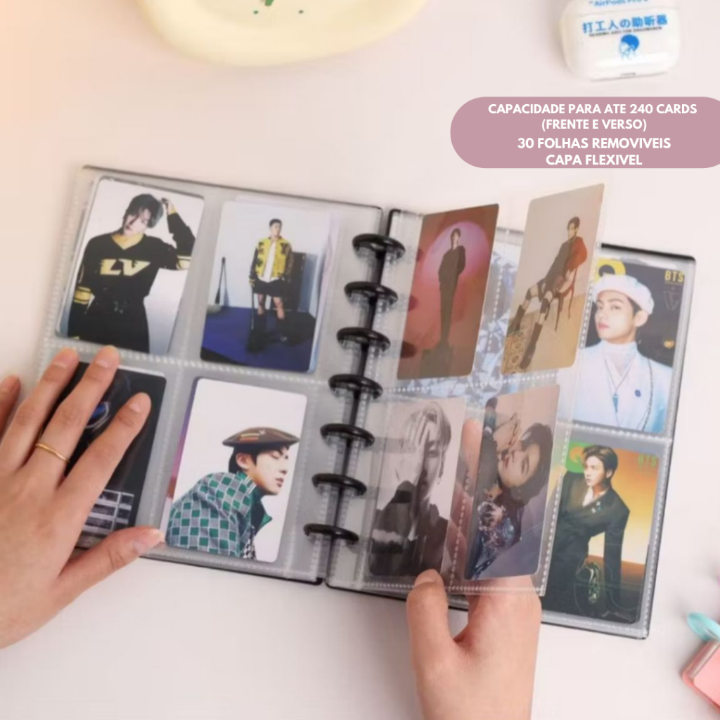 Álbum para Photocards de Disco Kpop Binder A5 Organizador 120 Slots Folhas Removíveis Volta às Aulas Stray Kids BTS em Oferta na Shopee