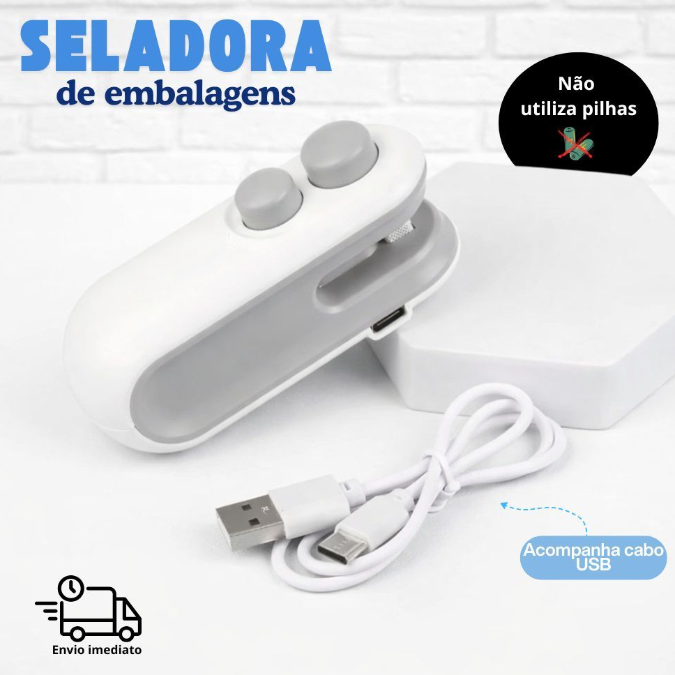 Mini Selador Portátil 2 em 1 Recarregável USB Máquina Seladora Magnética de Calor Sacos Embalagens em Oferta na Shopee