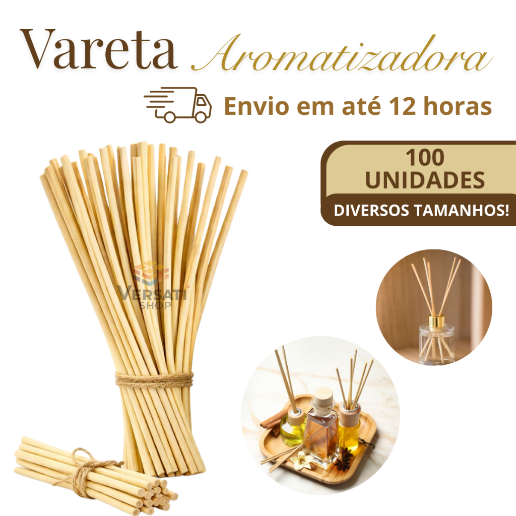 Vareta Para Aromatizador Bambu (100 unidades) 17cm, 20cm, 25cm, 30cm