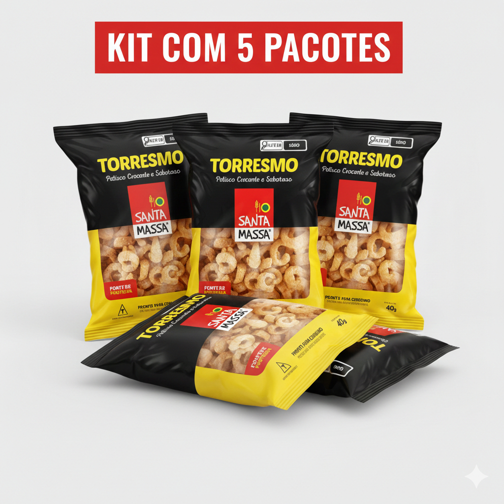Kit 5 Torresmos Santa Massa 40g snack tipo pururuca crocante pronto para consumo salgadinho