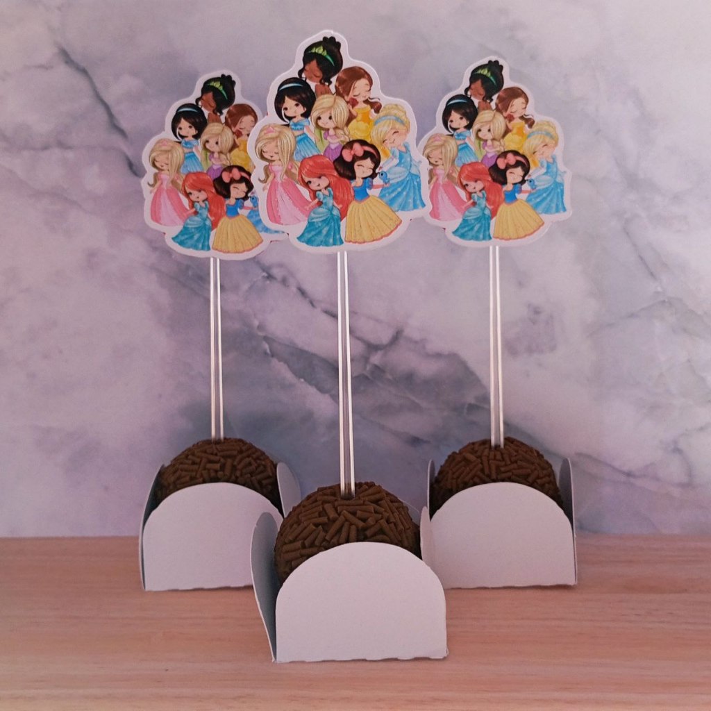 TOPPERS P/ DOCINHOS PRINCESAS CUTE / FESTA INFANTIL / ANIVERSÁRIO / LEMBRANCINHAS / FESTA PRINCESAS CUTE