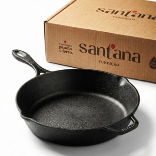 Frigideira de Ferro Fundido Grande Funda Cabo De Ferro 28 Cm Assadeira Indução Profissional Santana em Oferta na Shopee