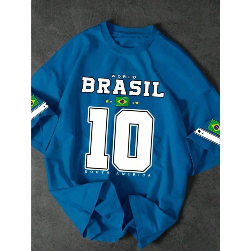 Camiseta Brasil Blusa Unissex com Estampa do Brasil Futebol Camisa da Copa