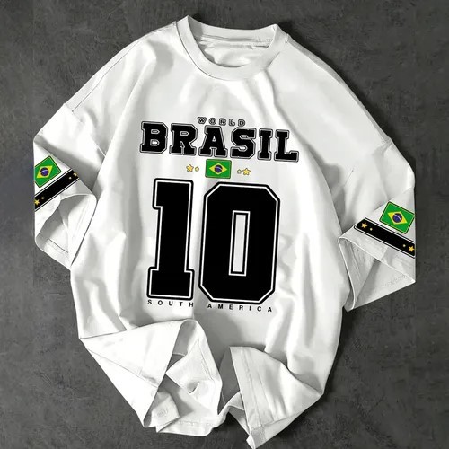 Camiseta Masculina Brasil Blusa com Estampa Seleção Brasileira Estilosa Varias Cores