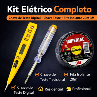 Kit Elétrico Completo – Chave de Teste Digital + Chave Teste + Fita Isolante 20m 3M em Oferta na Shopee