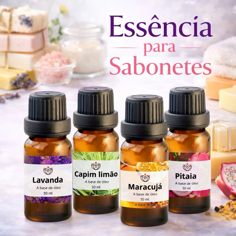 Kit 3 Essências Concentradas 10ml para Sabonetes, Velas e Difusores | Aromatizador Artesanal