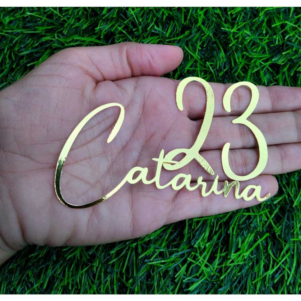 Topo de Bolo Nome + Idade Papel Lamicote 10cm ou 15cm Modelo 1 em Oferta na Shopee