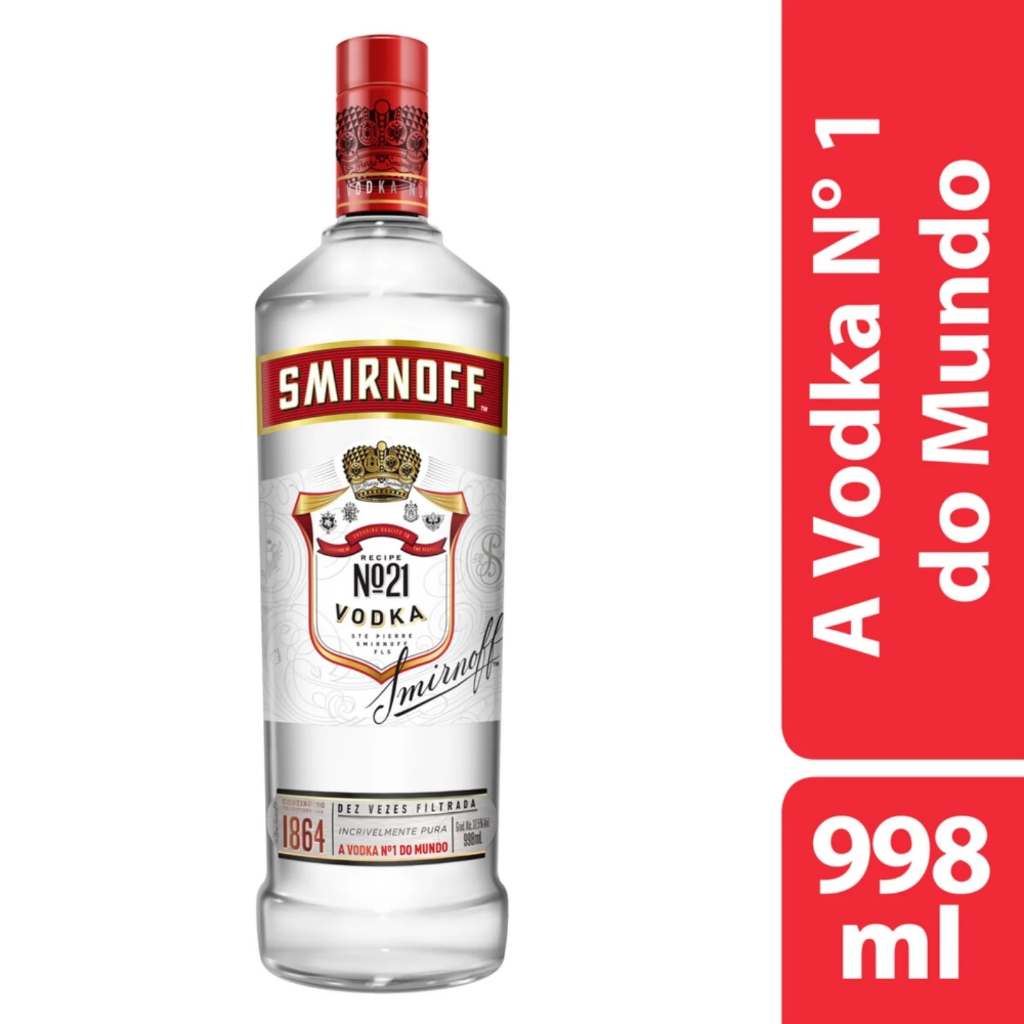 VODKA SMIRNOFF DESTILADA RED 998ML