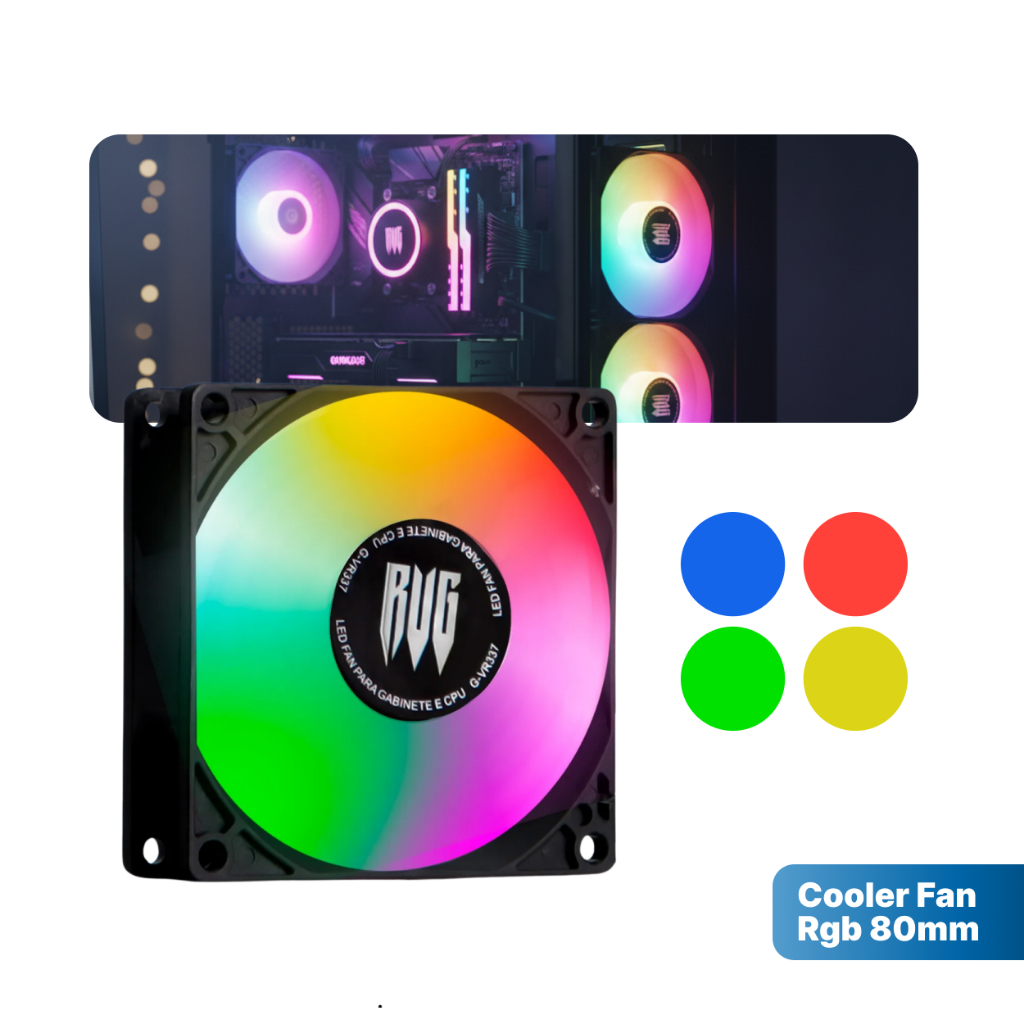 Cooler FAN de LED RGB para Gabinete e CPU Super Silencioso Alta Eficiência em Oferta na Shopee