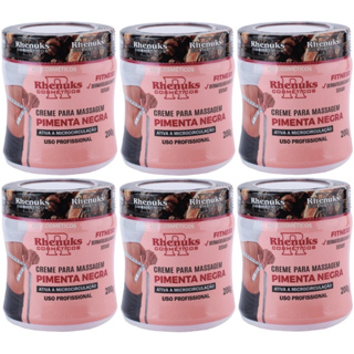 Kit 6 Gel Creme Redutor de Medidas 200g Pimenta Negra em Oferta na Shopee