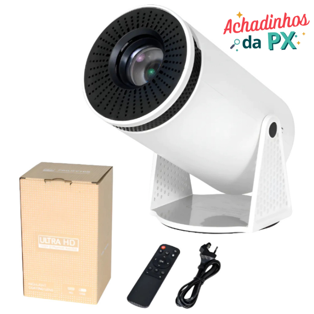 Mini Projetor Portatil 5g Wifi 6 Bluetooth 5.0 Android 11 HY300 Projetor 4K 1080 Full HD Suporte 8000 Lumens P/ Celular