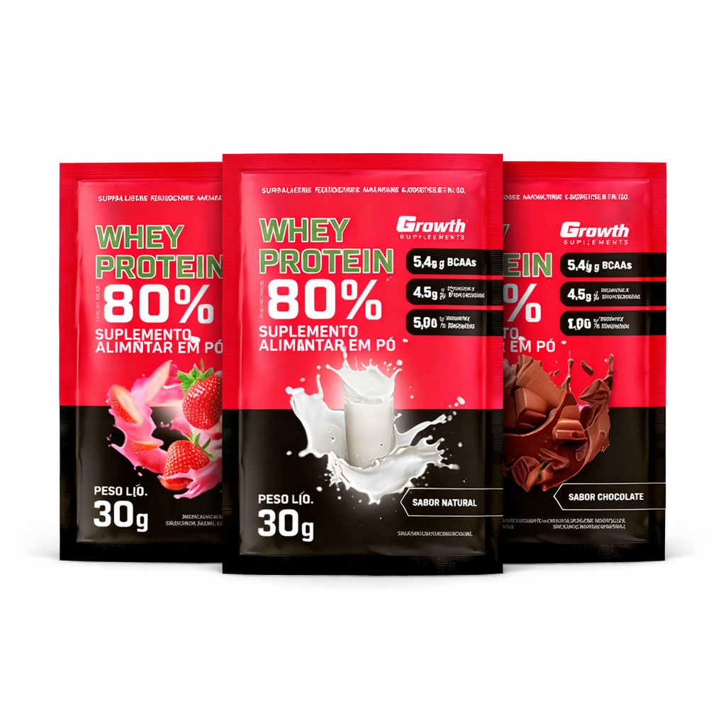 Dose Whey Protein 80% Concentrado 30g - Growth Suplementos