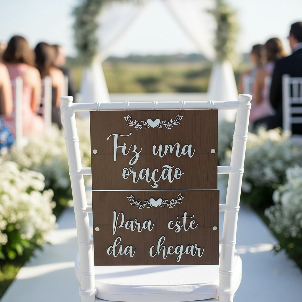 Kit Placa Decorativa Lembrancinha Casamento Noivos plaquinhas de casamento decoração cadeira