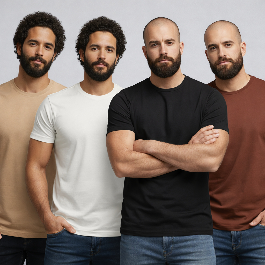 Kit 5 Camisetas Masculinas 100% Algodão 30.1 Penteado Premium