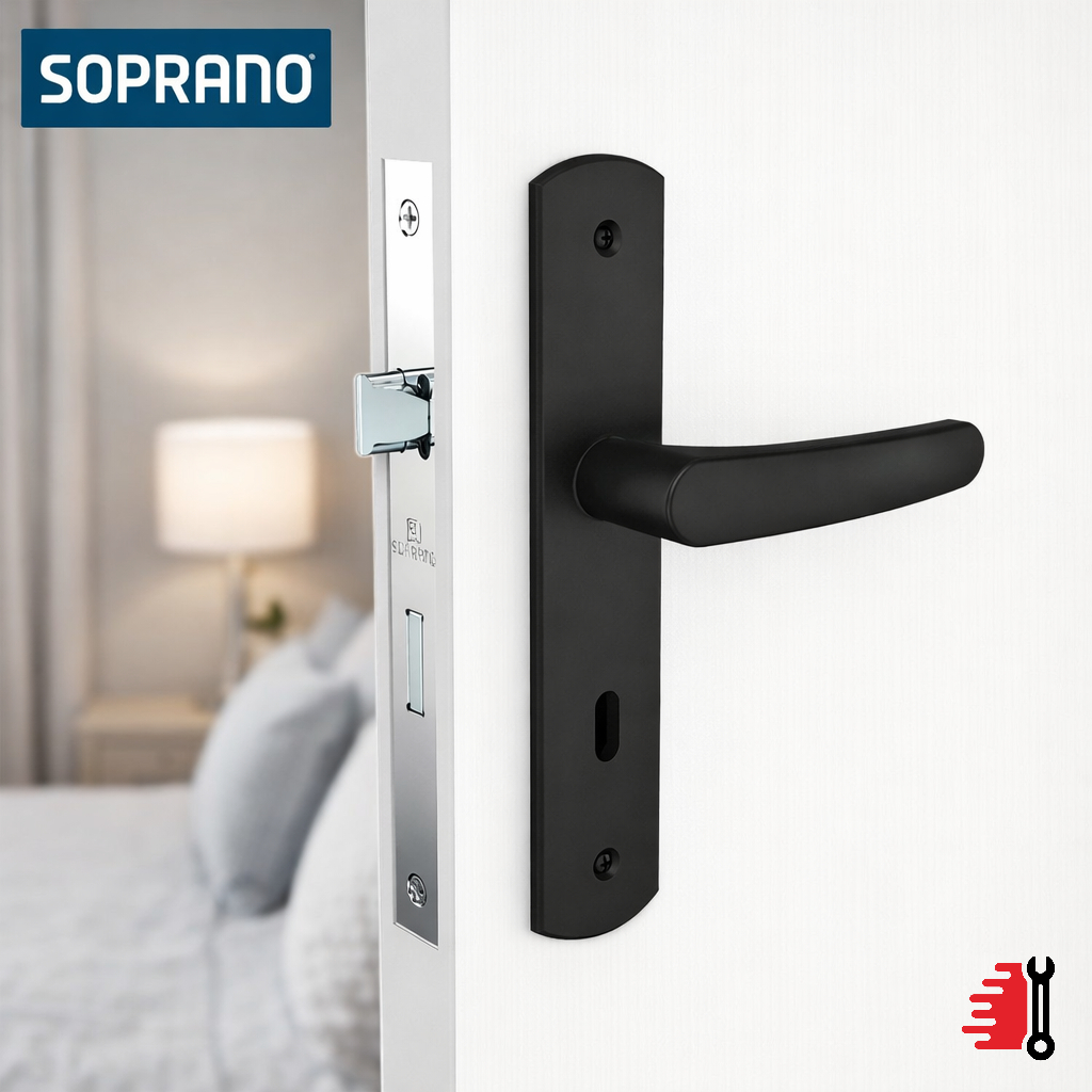 Fechadura Interna Soprano Ipanema Reta Preta ESP 27 Para Porta Design Moderno em Oferta na Shopee