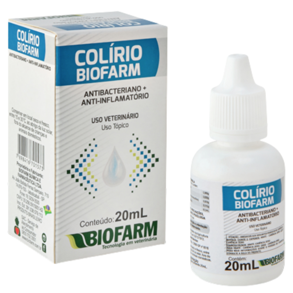Colírio Biofarm Infecções Ocular Cães E Gatos 20ml em Oferta na Shopee