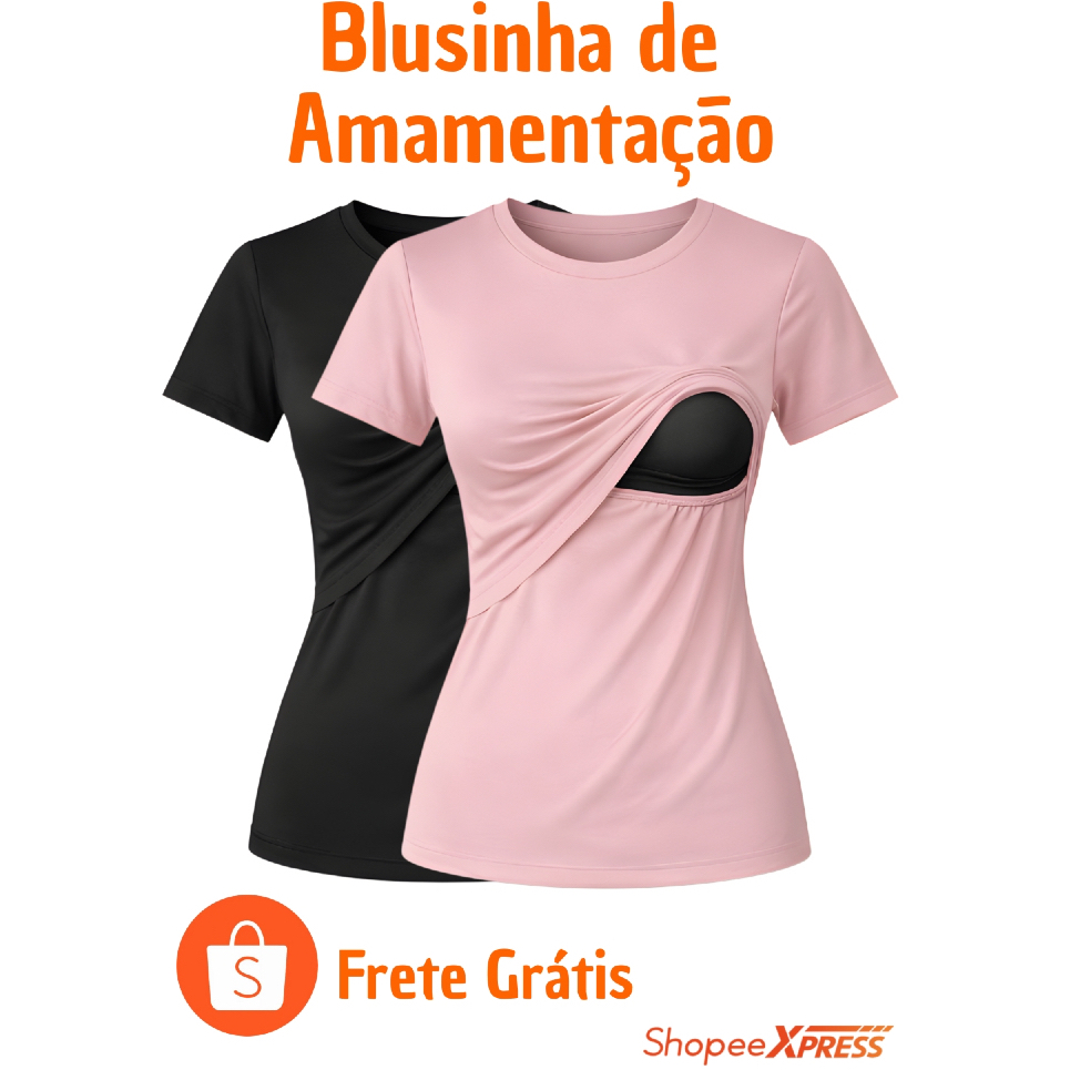 Blusas Manga Curta Amamentação em Oferta na Shopee
