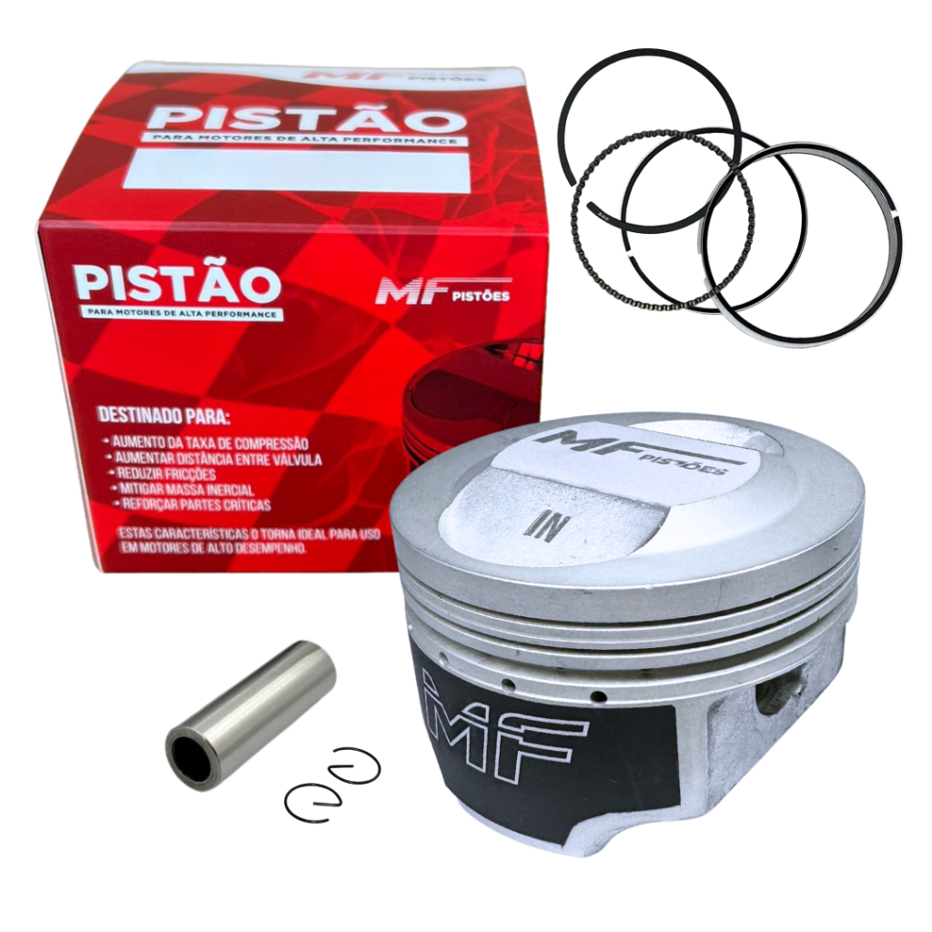 Kit Pistão Com Anéis Cg 160 4mm Taxado Mf Pino 14mm e 205cc em diante