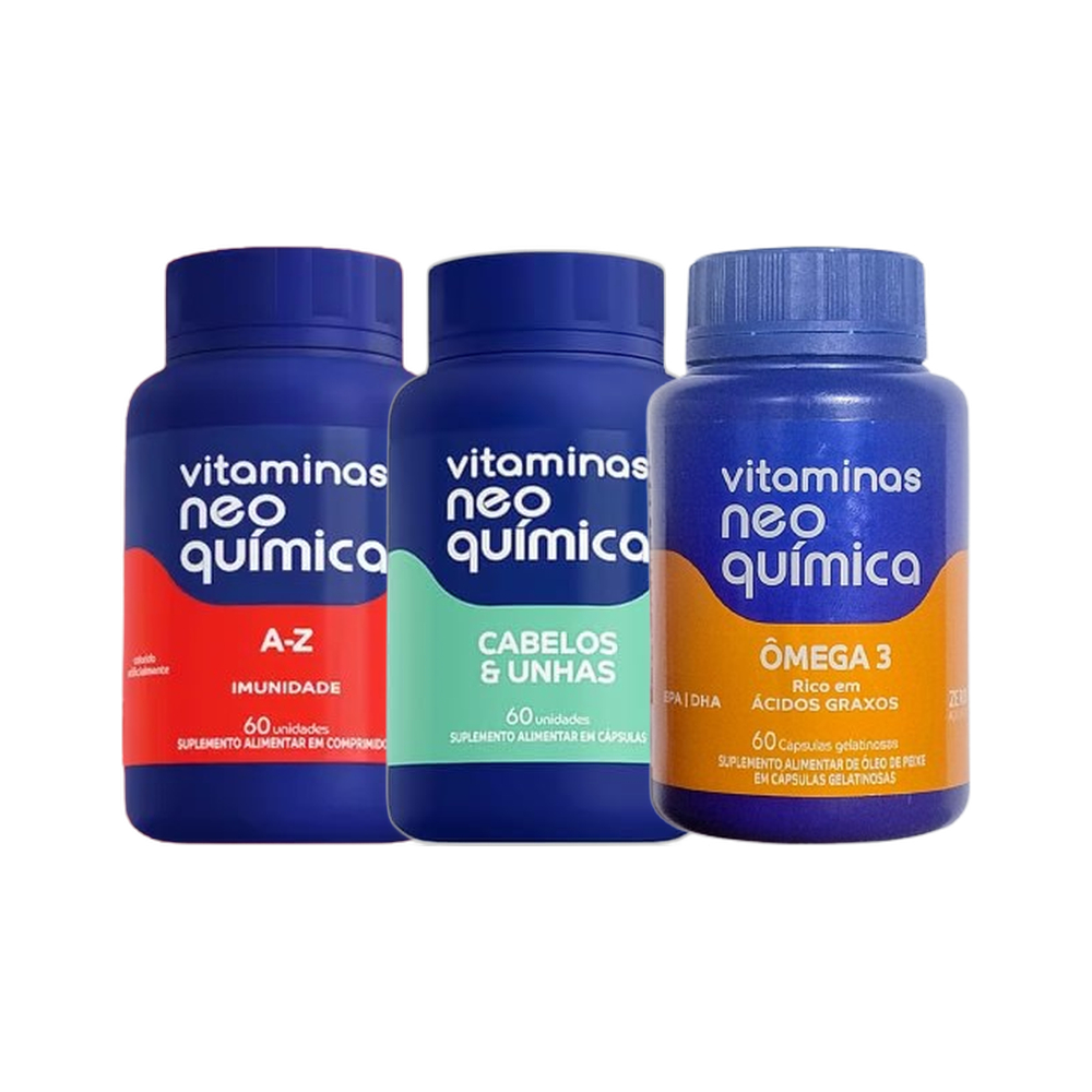 Kit Ômega C/60 + A-z C/60 + Cabelo E Unha C/60 - Neo Quimica em Oferta na Shopee
