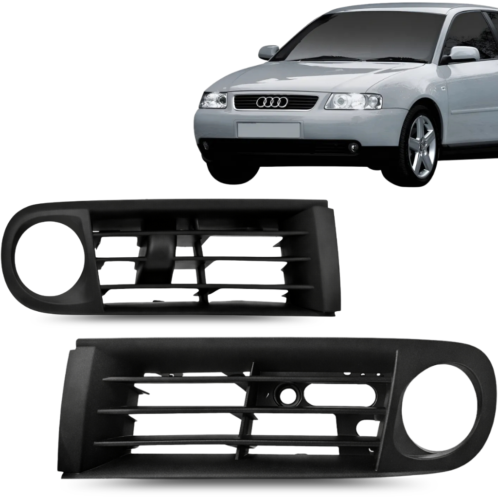 Par Grade Moldura Farol Milha Audi A3 2001 2002 2003 2004 2005 2006 Com Furo Milha