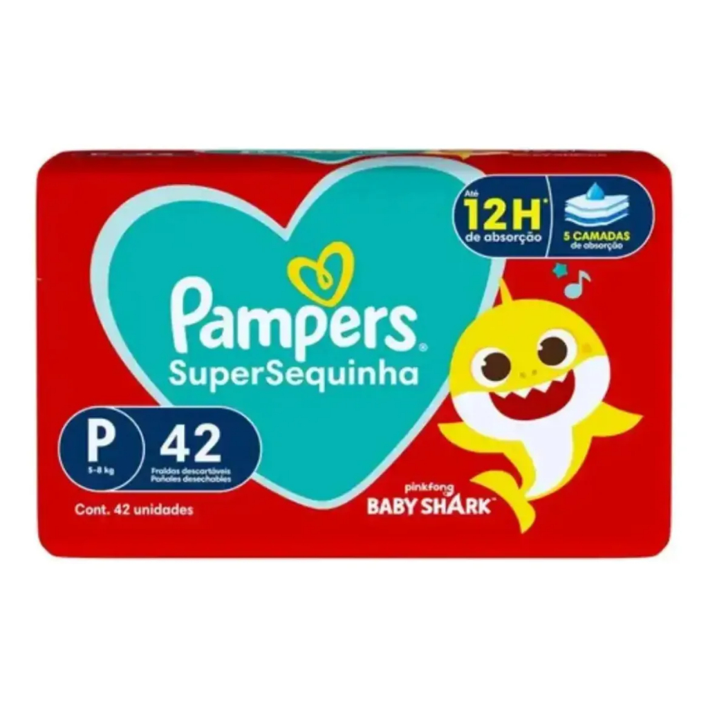 Fralda Pampers SuperSequinha P 42un (cada) em Oferta na Shopee