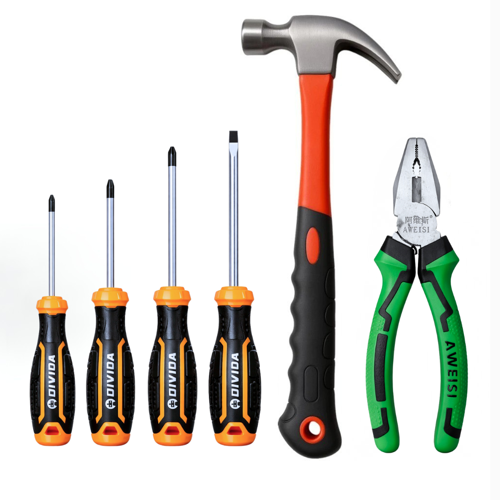 Kit Ferramentas Chave de Fenda Phillips Martelo  Alicate 6'' Profissional Doméstico em Oferta na Shopee