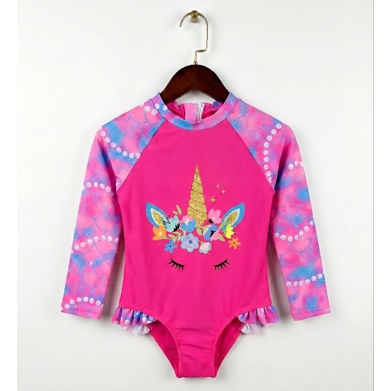 ​🌈 Maio Infantil Manga Longa Unicórnio - Proteção e Diversão para o Verão! 🦄✨ em Oferta na Shopee