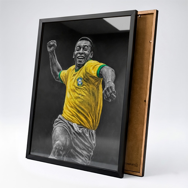 Quadro Comemoração Icônica Pele Seleção Brasileira 1958 Moldura e Vidro