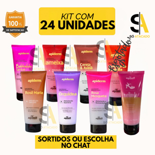 Kit até 24 UND Hidratante Corporal Apiderm 200g–Várias Fragrâncias | Hidratação Intensa | Pele Macia em Oferta na Shopee