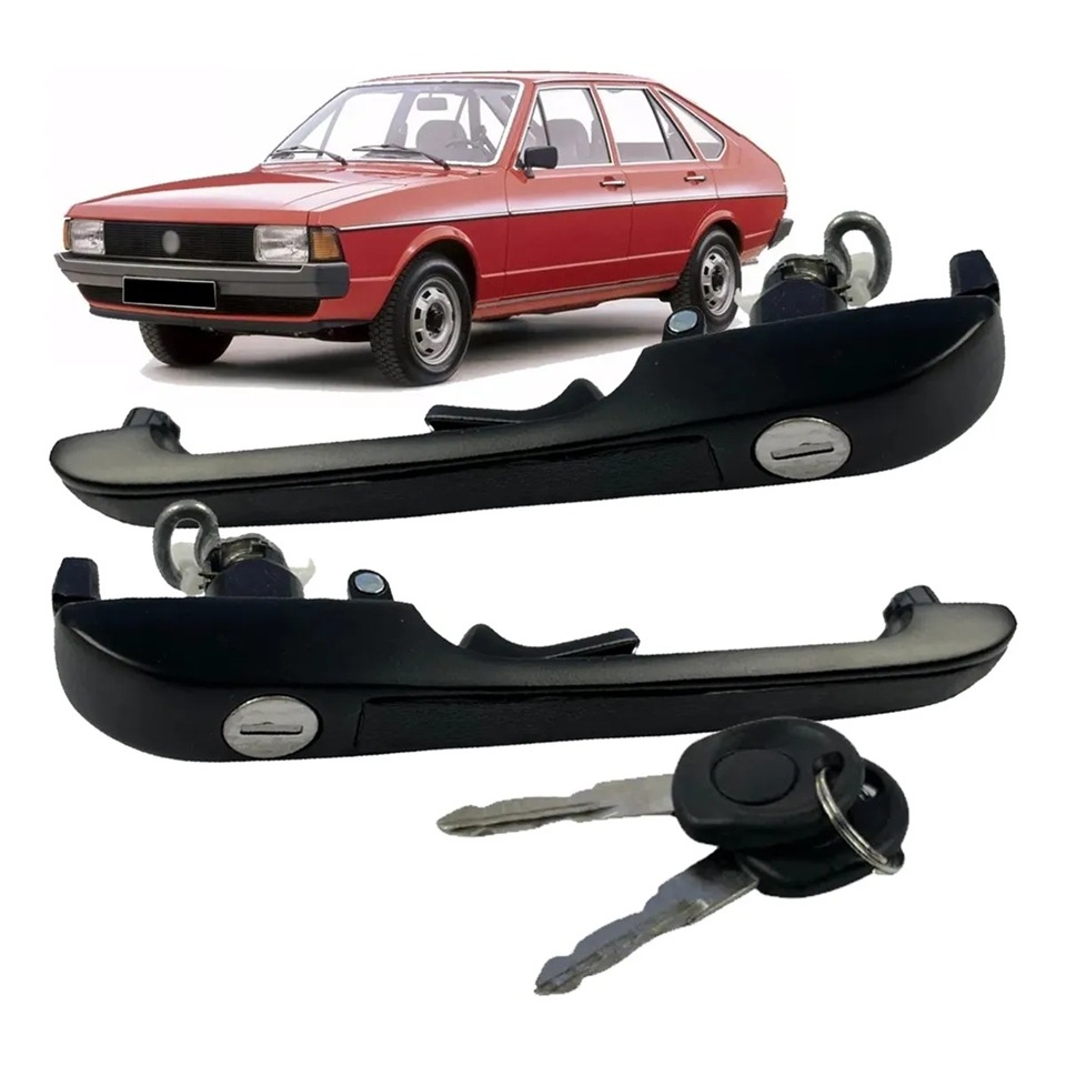 Par Maçaneta Externa Porta Chave Friso Preto Passat 1977 1978 1979 1980 A 1987 1988 Preto
