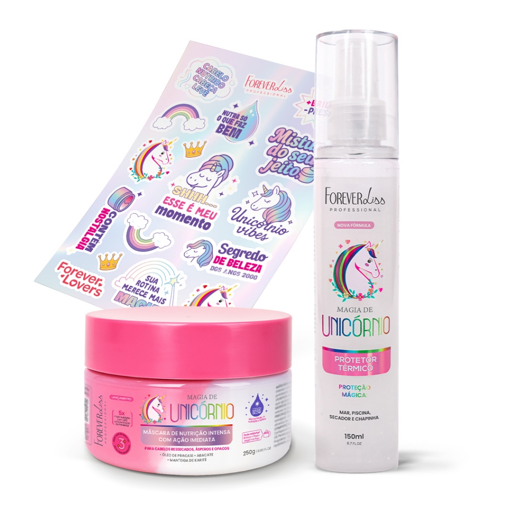 Kit Nutrição Magia de Unicórnio GANHE Adesivos Forever Liss