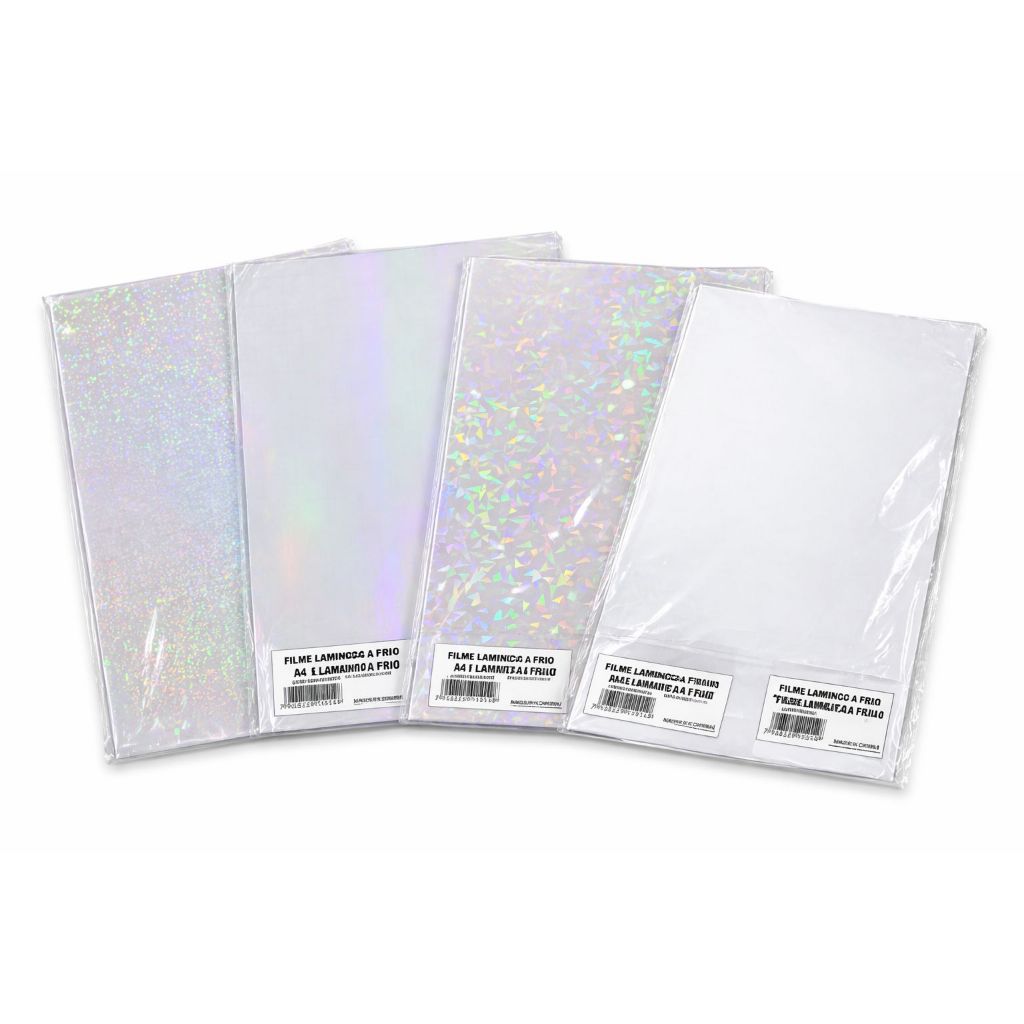 Filme Laminação A Frio Holográfico Transparente A4 - 10 Folhas