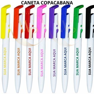 250 Unidades Canetas Personalizada Copacabana Diversas Cores Lembrancinha, Presente em Oferta na Shopee