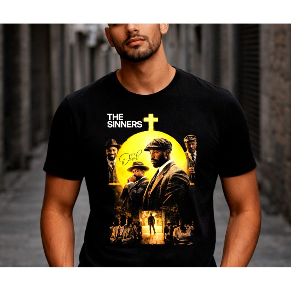 Camiseta THE SINNERS • Cinema • Thriller / Drama • Estética Sombria • Unissex 100% Algodão