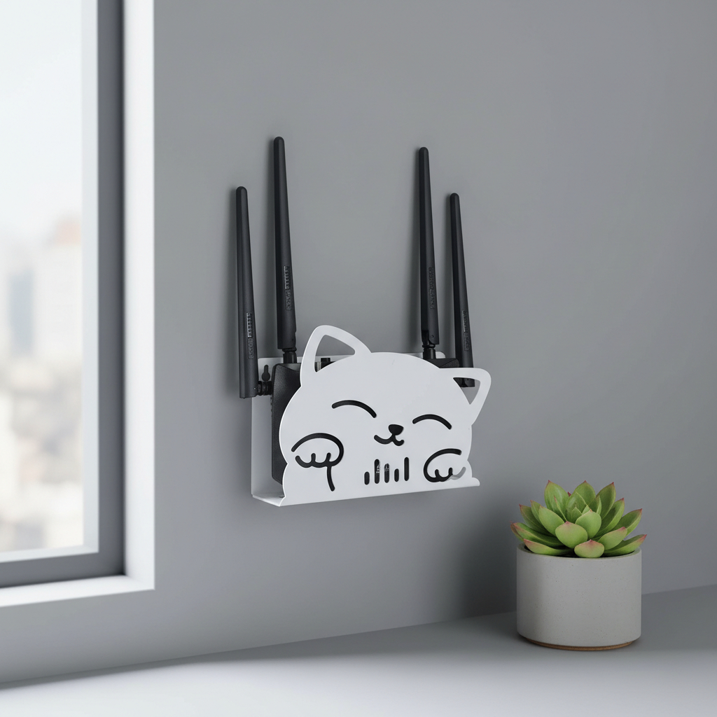 Suporte para roteador wifi organizador de fios case Gatlaser