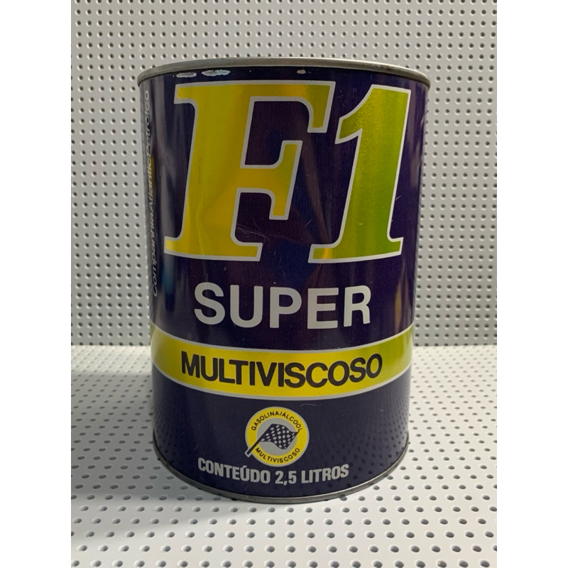 Lata vazia antiga 2,5 Lt Atlantic F1 óleo lubrificante carro anos 80/90