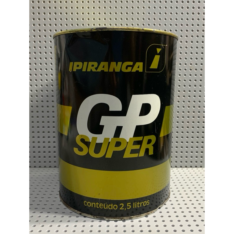 Lata vazia antiga Ipiranga GP Super 2,5 Lt óleo lubrificante anos 80/90