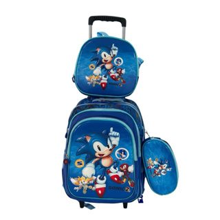 Kit Mochila Escolar Rodinha Infantil Menino Masculina Sonic em Oferta na Shopee